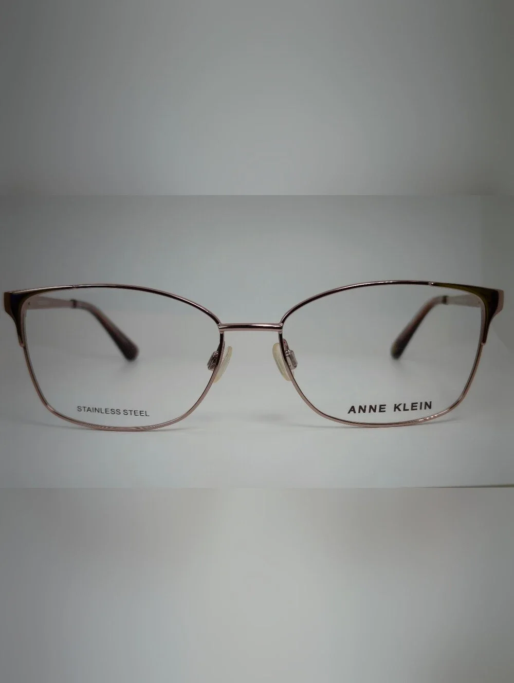 Anne Klein AK 5053. Rose Gold Cat-Eye Stainless Steel Glasses.